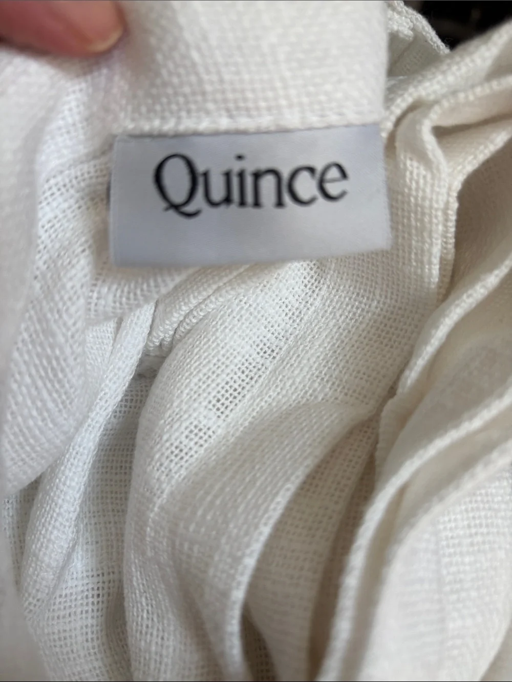 QUINCE Cotton Sheer Curtain Set 2 Panels White 48x108